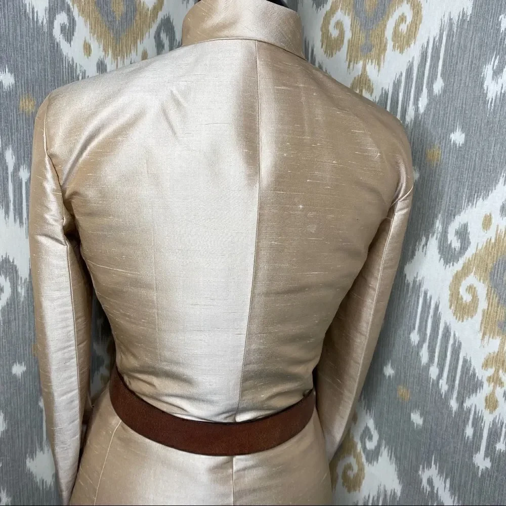 Ralph Lauren Golden Silk Dupioni Nehru Tunic Cocktail Jacket - Picture 6 of 16